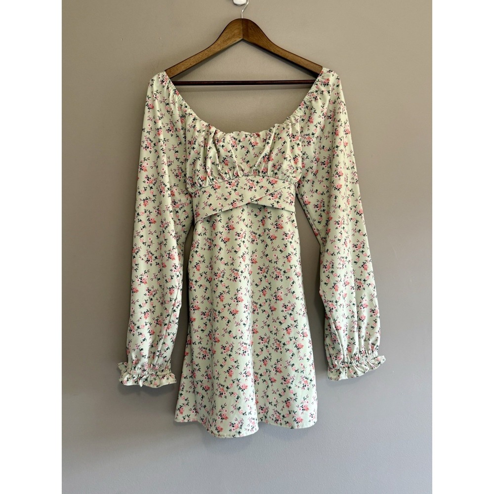 Altar'd‎ State Floral Dress Puff Sleeve Cottage Western Ruffled Cuff Short Large - Picture 16 of 16